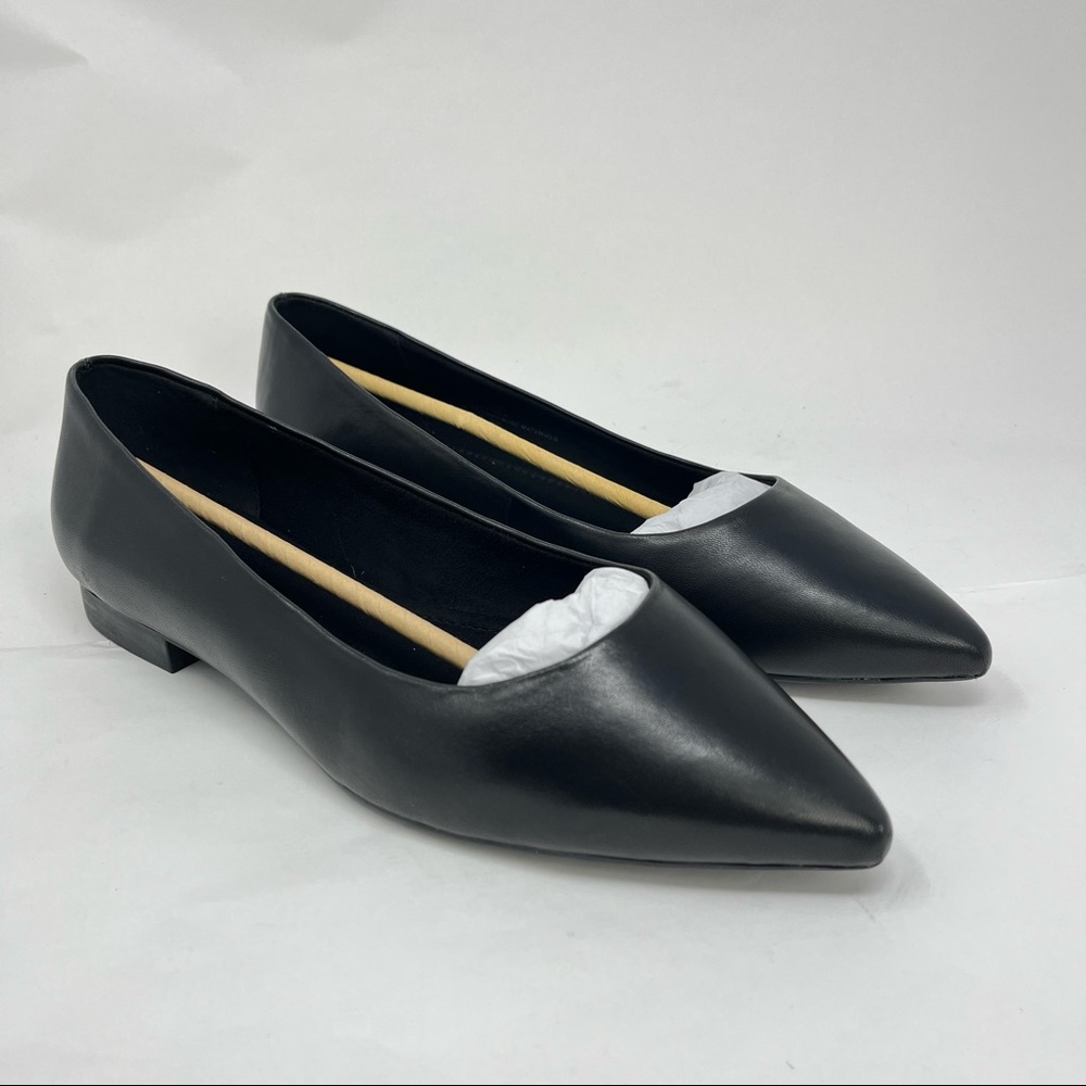 Bella Vita Vivien Leather Ballet Flats Black Size 10 WW (Extra Wide)